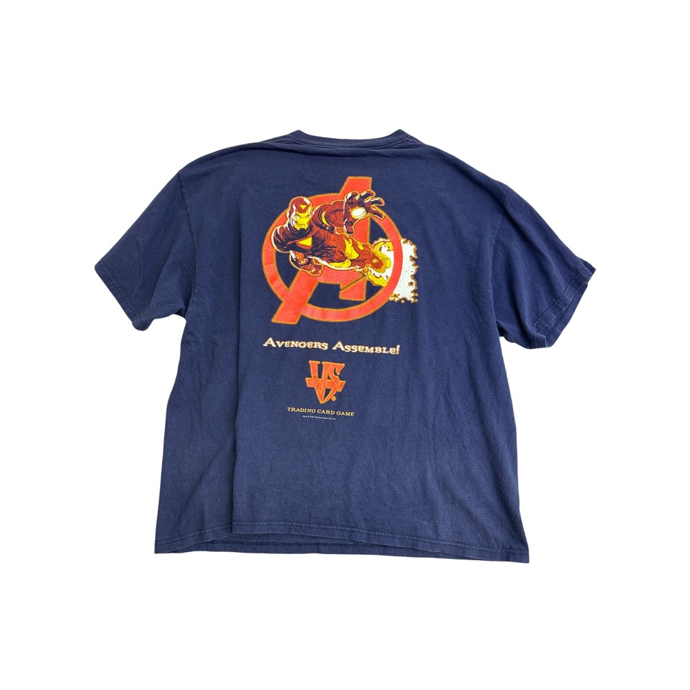 Vintage Marvel Avengers VS System Iron Man T-Shirt Navy Blue Delta XL